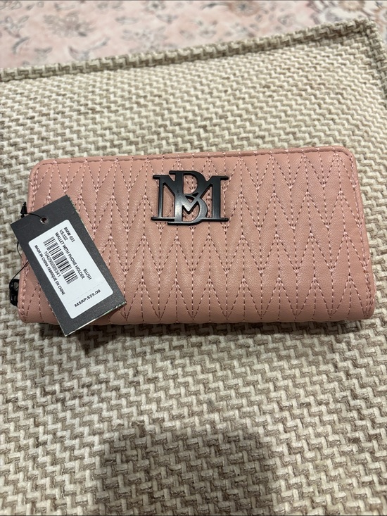 bebe Handbags - bebe Quilted Chevron Zip-Around Wallet - Blush